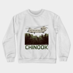 Chinook Transport Helicopter Military Armed Forces Novelty Gift Crewneck Sweatshirt